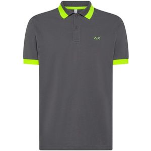 Sun68 Poloshirt Big Stripe Fluo Antraciet - Maat M - Heren
