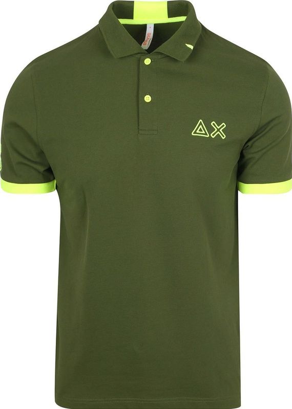 Sun68 - Poloshirt - Groen - Logo Fluo Army