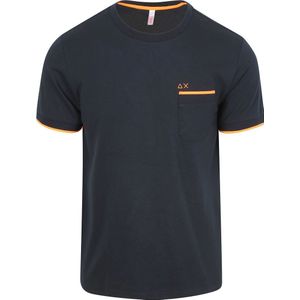 Sun68 - Piqué T-Shirt - Navy - Fluo Stripe