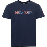 T-shirt - Blauw - Katoen - Korte Mouwen - Ronde Hals - Regular Fit