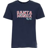 Mcs - Katoenen T-shirt - Blauw - Grafische Print - Ronde Hals