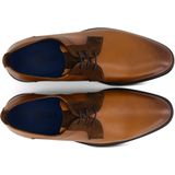 Giorgio nette schoenen bruin met blauwe details effen leer