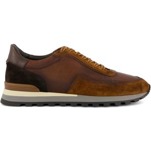 Giorgio sneakers bruin effen leer veters