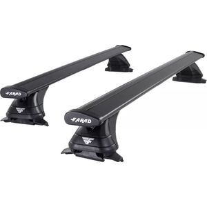 Dakdragers geschikt voor Skoda Octavia Wagon 2013 t/m 2020 open dakrailing - Aluminium - Hoog laadvermogen 100kg - Wingbar Zwart - Merk Farad
