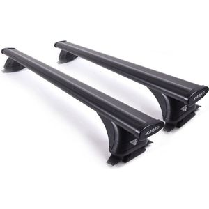 Dakdragers geschikt voor de Volvo XC60 vanaf 2017 gesloten dakrailing - Aluminium - Hoog laadvermogen 100kg - Wingbar - Zwart - Merk Farad