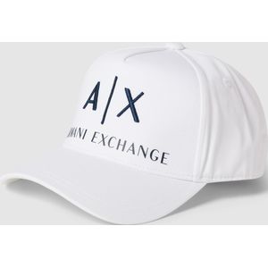 Armani Exchange Pet met bedrijfslogo baseballpet voor heren (1 stuk), Wit/Navy Blauw