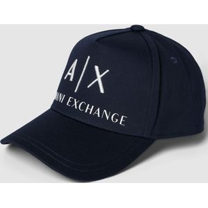 Armani Exchange Pet met bedrijfslogo baseballpet voor heren (1 stuk), Navy / Wit, Eén maat