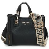 Emporio Armani, Mini tas met hertenprint afwerking Zwart, Dames, Maat:ONE Size