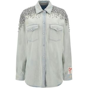 Golden Goose - Boyfriend Shirt - Katoenen Blouse - Oversized Fit - Met Kralen