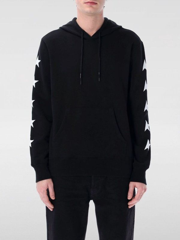 Golden Goose - Hoodie - Zwart - 100% Katoen - Bedrukte Mouwen - Gedurfd Maxi-logo