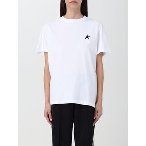 Golden Goose - T-shirt - Wit - Katoen - Met Logo Print en Ronde Hals