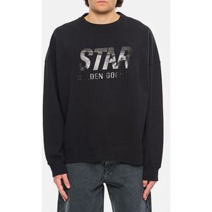 Golden Goose, Heren, Sweatshirts & Hoodies, Zwart, Maat: XL Katoen,