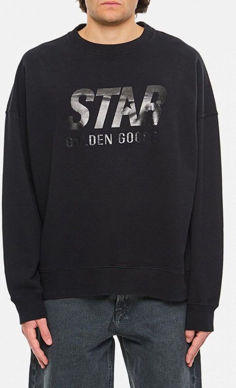 Golden Goose, Heren, Sweatshirts & Hoodies, Zwart, Maat: XL Katoen,