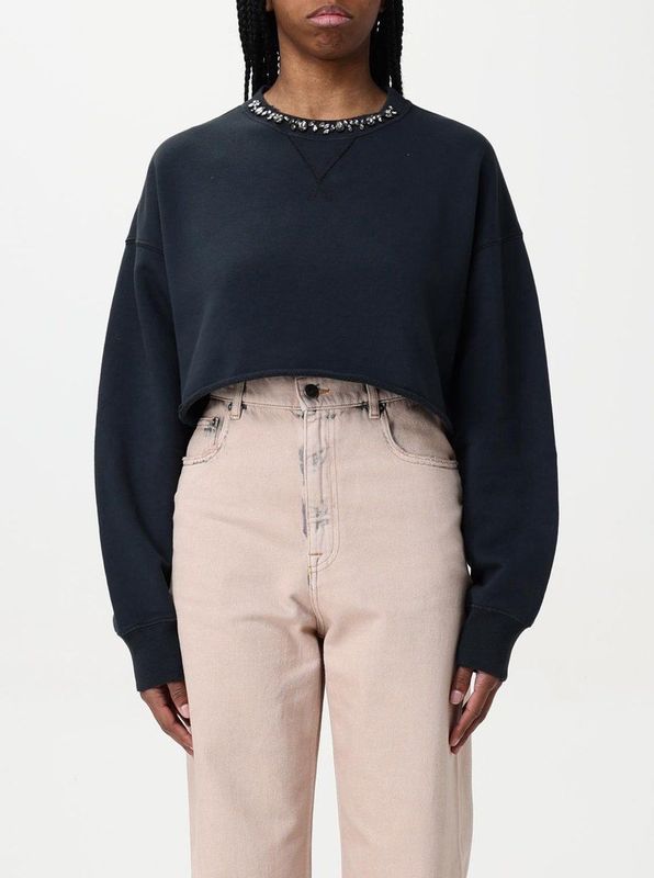 Golden Goose - Zwarte Trui - Katoen - Kristallen Versiering