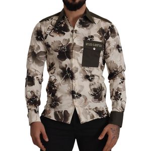 Dolce & Gabbana - Katoenen Overhemd - Groen Bloemenprint - Heren
