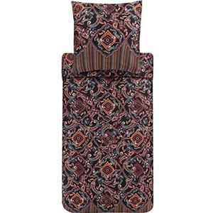 Bassetti Beddengoed Sulmona van katoen Mako-satijn in de kleur zwart 2-delig met ritssluiting, afmetingen: 200cm x 200cm, 80cm x 80cm, 9323478