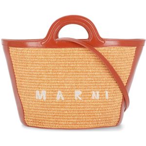 Marni, ‘Tropicalia’ shopper tas Oranje, Dames, Maat:ONE Size