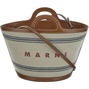 Marni, ‘Tropicalia’ shopper tas Beige, Dames, Maat:ONE Size