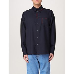 Marni, Heren, Overhemden, Blauw, Maat: M Wol,