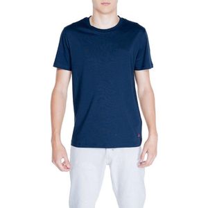 Peuterey, Tops, Heren, Blauw, S, Katoen, Katoenen T-shirt Lente/Zomer Collectie