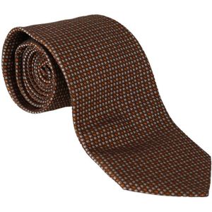 Dolce & Gabbana Bruine gedessineerde brede zijden stropdas voor heren