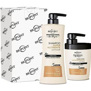 Biopoint Professional Hair Program - Super voedende set, bevat 400 ml shampoo + balsem 350 ml, ultra-rijke formule voor het hydrateren en voeden van droog en gebroken haar