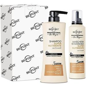 Biopoint Professional Hair Program - Super voedende set, bevat 400 ml shampoo + instant maskerschuim zonder uitspoelen 350 ml, geeft vitaliteit en schoonheid aan droog en dof haar
