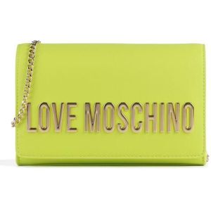 Love Moschino, Tassen, Dames, Groen, ONE Size, Groene Lime Smart Daily Maxi Tas met Gouden Metalen Ketting