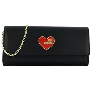 Love Moschino JC4225PP1I, clutch voor dames, zwart, Zwart