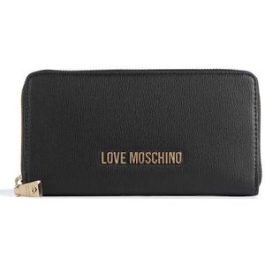 Love Moschino, Accessoires, Dames, Zwart, ONE Size, Zwarte portemonnee met rits en munt-/kaartsleuven