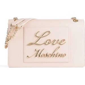 Love Moschino, Tassen, Dames, Roze, ONE Size, Crossbody Tas met Logo en Ketting Schouderband