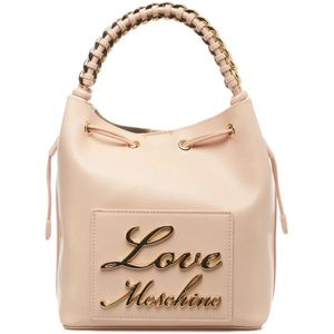 Love Moschino, Logo Ketting Schoudertas Roze, Dames, Maat:ONE Size