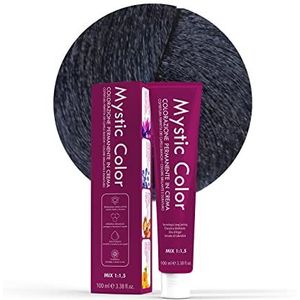 Mystic Color - Permanent Cream Coloring with Argan Oil and Calendula - Long Lasting Hair Color - Black Blue Color 1.1-100ml