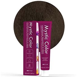 Mystic Color Haarverf, formule verrijkt met arganolie en calendula, permanente kleurcrème, bruin 4, 100 ml