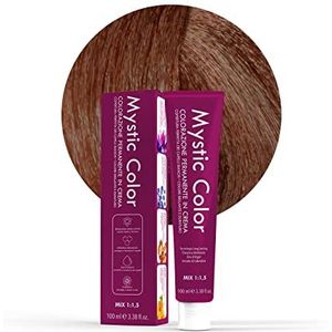 Mystic Color - Permanent Cream Coloring with Argan Oil and Calendula - Long Lasting Hair Color - Light Copper Blonde Color 8.4-100ml