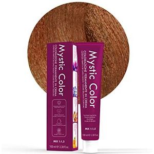 Mystic Color - Permanent Cream Coloring with Argan Oil and Calendula - Long Lasting Hair Color - Golden Copper Blonde Hair Dye Permanent 7.43-100ml