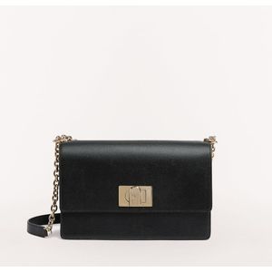 Furla Crossbody schoudertas leer 24 cm nero