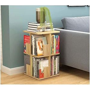 Boekenkasten Boekenkast van spaanplaat Eenvoudige en modieuze boekenkast 360 graden draaibare boekenplanken Boekenkast met grote capaciteit Ruimtebesparend