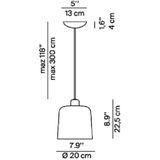 Luceplan - Zile Hanglamp Ø20 Matt Dove Grey