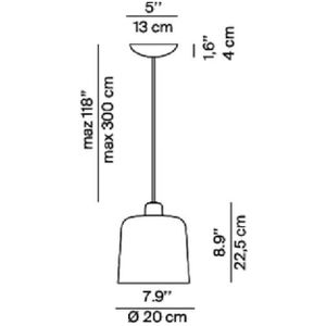 Luceplan Zile hanglamp duifgrijs mat, Ø 20cm