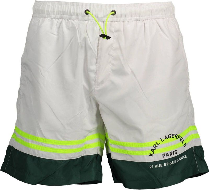 Karl Lagerfeld - Zwemshort - Wit - Hoogwaardige Materialen - Regular Fit