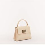 Furla, Beige Pebbled Leren Handtas Beige, Dames, Maat:ONE Size