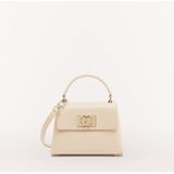 Furla, Beige Pebbled Leren Handtas Beige, Dames, Maat:ONE Size