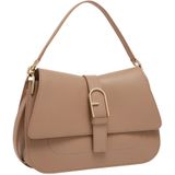 Furla, Flow M Leren Handtas in Greige Grijs, Dames, Maat:ONE Size