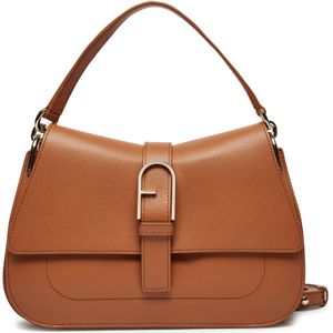 Handtas met schouderriem, in leer M Flow FURLA. Leer materiaal. Maten één maat. Kastanje kleur