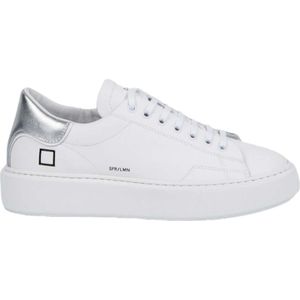D.a.t.e., Witte en Zilveren Sfera Sneakers Wit, Dames, Maat:38 EU