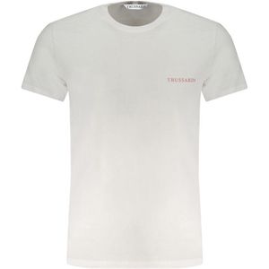 Trussardi - Heren T-shirt - Wit - Katoen - Korte Mouwen