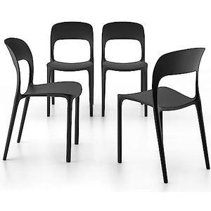 Mobili Fiver, Amanda stoelen, set van 4, Zwart