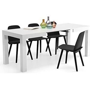 Mobili Fiver, Uitschuifbare tafel, First, 120(200) x80 cm, Glanzend Wit, Made In Italy