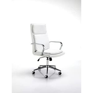 Oresteluchetta Bureaustoel Yonkers White, PU Leather, Wit, H.110/120 x L.59 x D.70